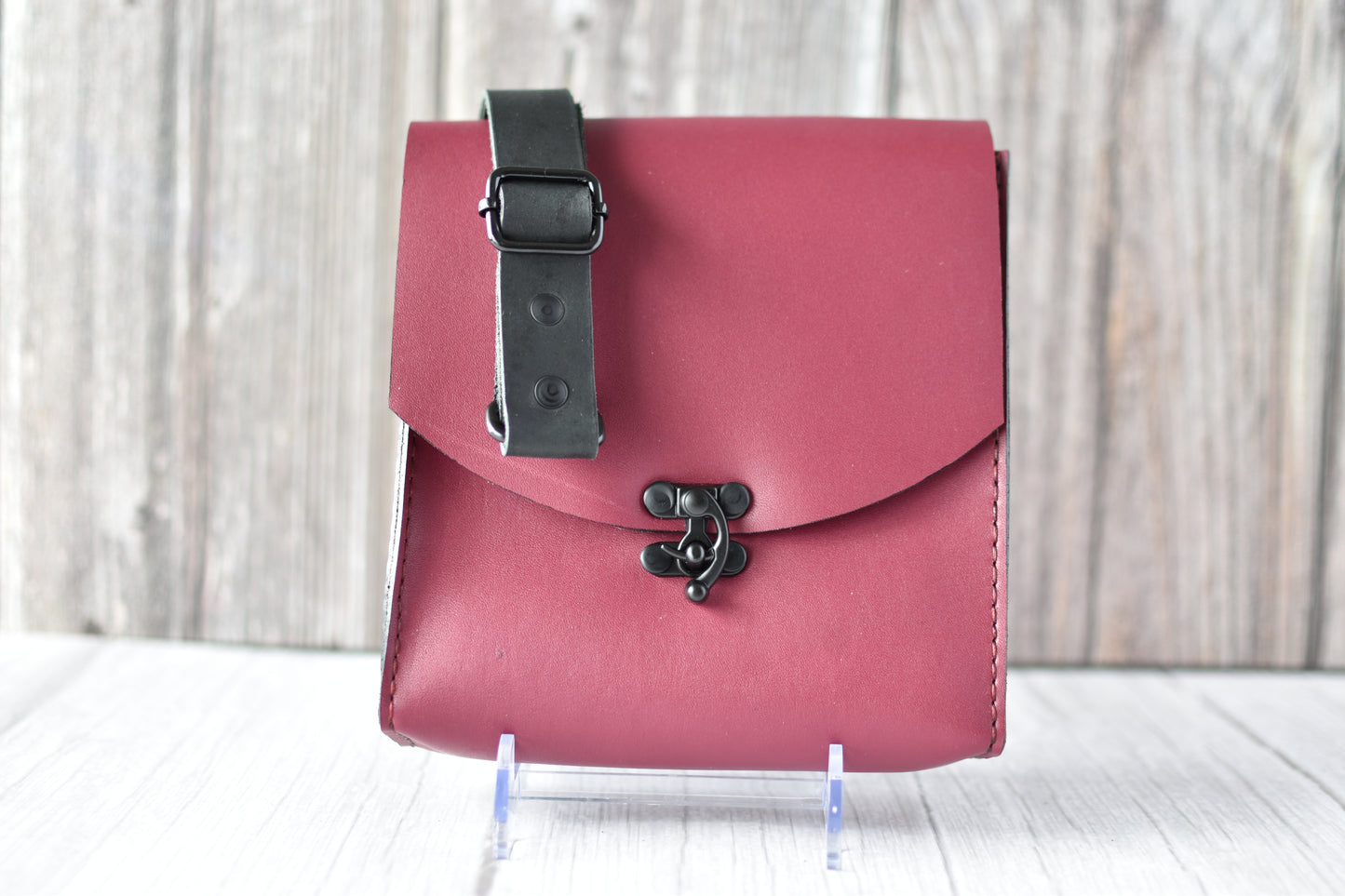 Handmade Petite Crossbody Purse — Full-Grain Leather with Black Hardware