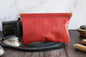 Spring Frame Small Red Leather Purse with adjustable crossbody Strap