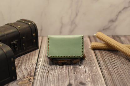 Card Wallet, Green Leather