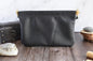 Spring Frame Black Leather Purse with adjustable Strap