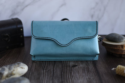 Teal Leather Cell Phone Purse