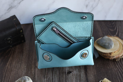 Teal Leather Cell Phone Purse