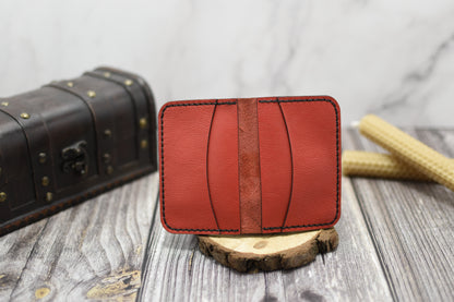 Card Wallet, Red Brick Leather