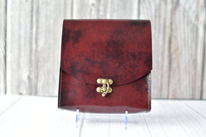 Marbled Red and Black 7 inch purse.