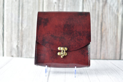 Handmade Burgundy Crossbody Purse — Full-Grain Leather with Antique Brass Hardware