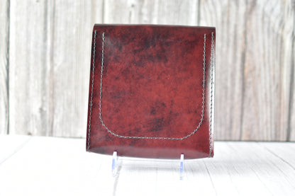 Handmade Burgundy Crossbody Purse — Full-Grain Leather with Antique Brass Hardware