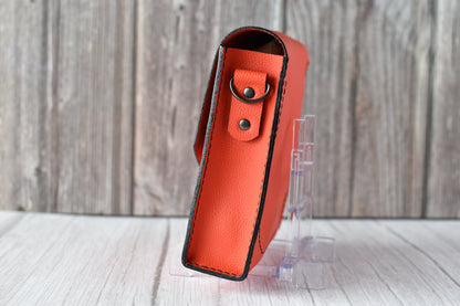 Handcrafted 7" Square Crossbody Purse – Bright Orange