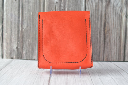 Handcrafted 7" Square Crossbody Purse – Bright Orange
