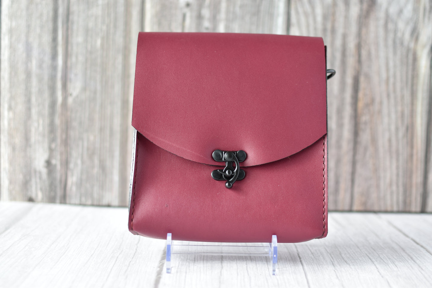 Handmade Petite Crossbody Purse — Full-Grain Leather with Black Hardware