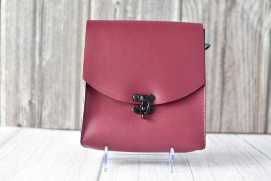 Handmade Petite Crossbody Purse — Full-Grain Leather with Black Hardware